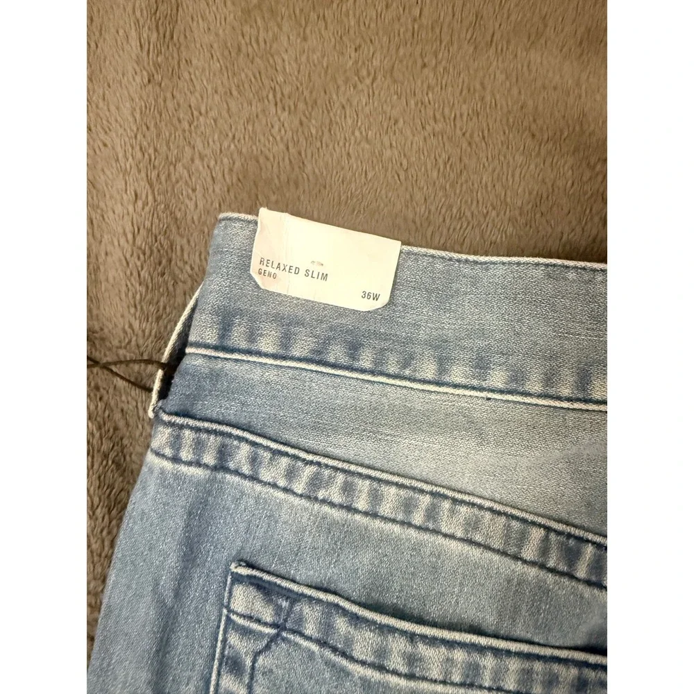 True Religion Geno No Flap SN Slim Straight Jeans Medium Wash Blue Mens 36 NEW